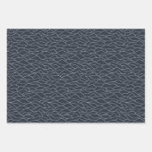 collines de neige bleu marin et blanc ラッピングペーパーシート (正面)