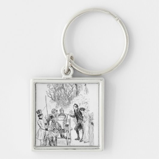 Collinsおよびシャーロット氏は立っている両方でした キーホルダー (正面)