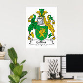 Collins Family Crest ポスター (ホームオフィス)