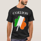 Collins Irish Last Name Gift Ireland Flag Tシャツ (正面)