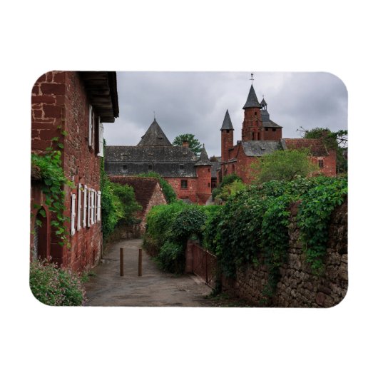 Collonges-la-Rouge、フランスの長方形マグネット マグネット (横)