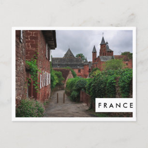 Collonges-la-Rouge、フランス白枠はがき ポストカード