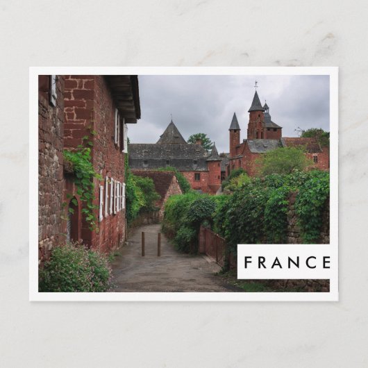Collonges-la-Rouge、フランス白枠はがき ポストカード (正面)