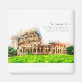 Colluseum Rome Watercolor マグネット (正面)