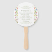 Coloful Meadow Flowers Wildflowers Wedding Program ハンドファン (裏面)