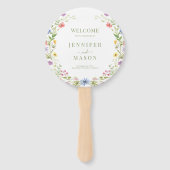 Coloful Meadow Flowers Wildflowers Wedding Program ハンドファン (正面)
