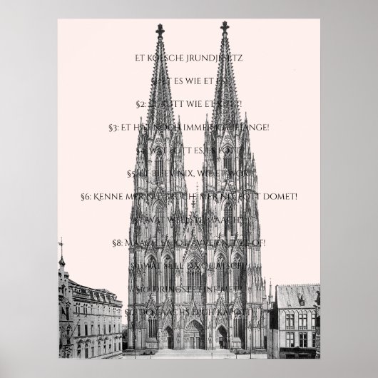 Cologne Dome Cologne Köln Kölsches Grundgesetz ポスター (正面)
