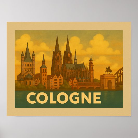 Cologne Germany City Art ポスター (正面)