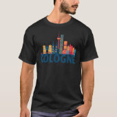 Cologne Germany City Skyline Silhouette Outline Sk Tシャツ (正面)