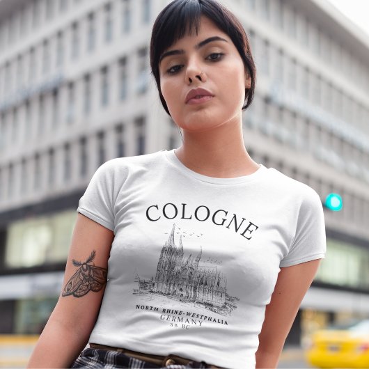 Cologne Germany Landscape Vintage Retro トライブレンドＴシャツ