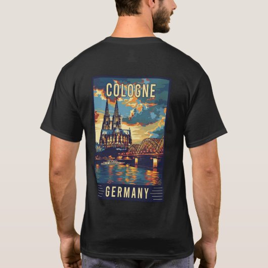 Cologne Germany Travel Poster Tシャツ (裏面)
