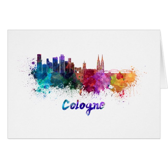 Cologne skyline in watercolor (正面横)