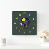 Colombia スクエア壁時計 (ホーム)