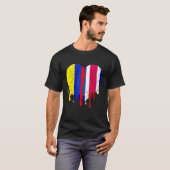 Colombia Costa Rica Flag Heart Citizen Grown Patri Tシャツ (正面フル)