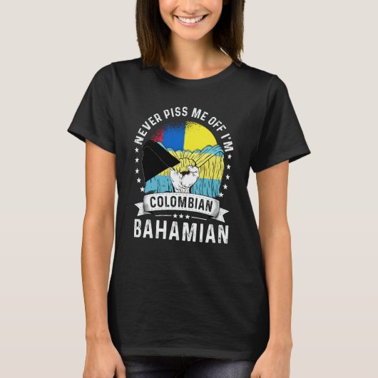 Colombia Flag Bahamas Grown Humor Citizen Pride Tシャツ (正面)
