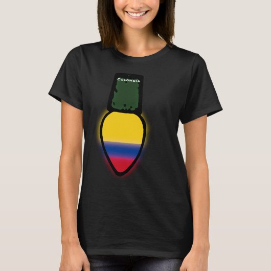 Colombia Flag Christmas Light Colombian Pride Tシャツ (正面)