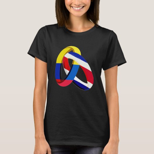 Colombia Flag Costa Rica Grown Ring Marriage Weddi Tシャツ (正面)