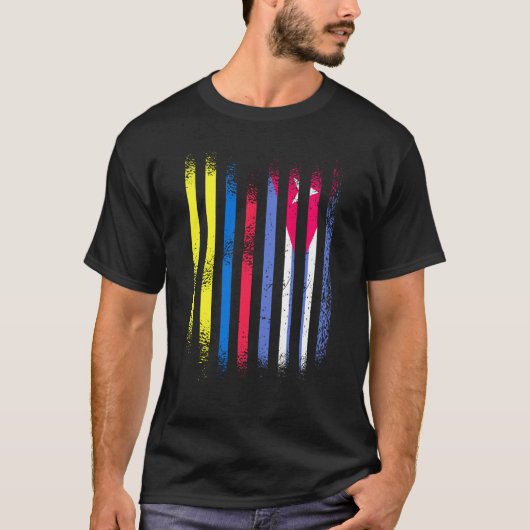 Colombia Flag Cuba Grown Country Flags Stripes Tシャツ (正面)
