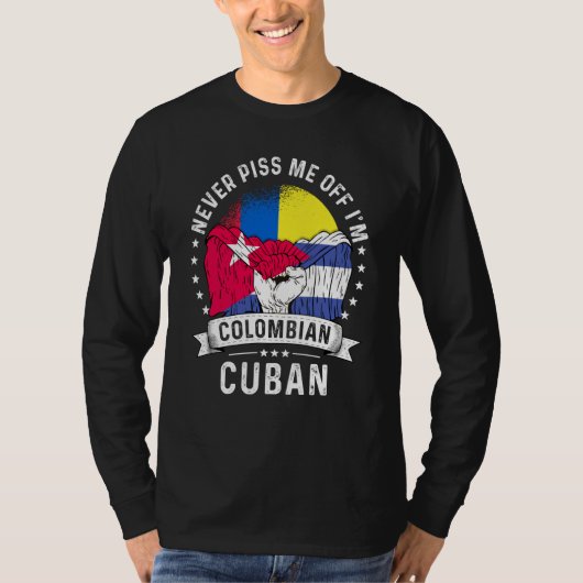 Colombia Flag Cuba Grown  Humor Citizen Pride Tシャツ (正面)