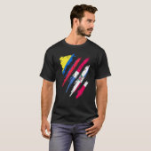 Colombia Flag Dominican Grown Patriot Country Stri Tシャツ (正面フル)