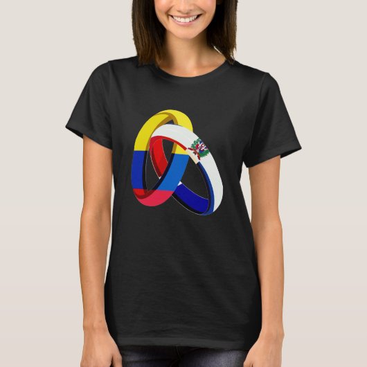 Colombia Flag Dominican Grown Ring Marriage Weddin Tシャツ (正面)