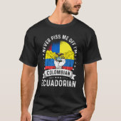 Colombia Flag Ecuador Grown  Humor Citizen Pride Tシャツ (正面)
