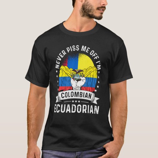 Colombia Flag Ecuador Grown  Humor Citizen Pride Tシャツ (正面)
