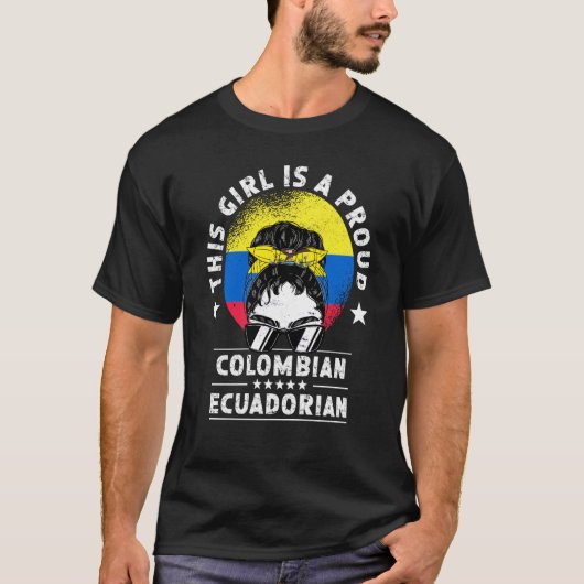 Colombia Flag Ecuador Grown Women Girl Citizen Pri Tシャツ (正面)
