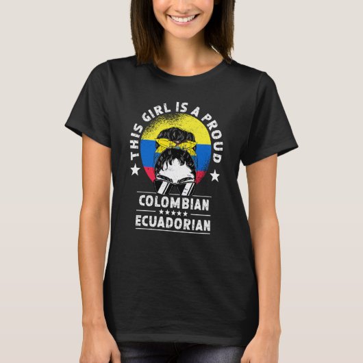 Colombia Flag Ecuador Grown Women Girl Citizen Pri Tシャツ (正面)