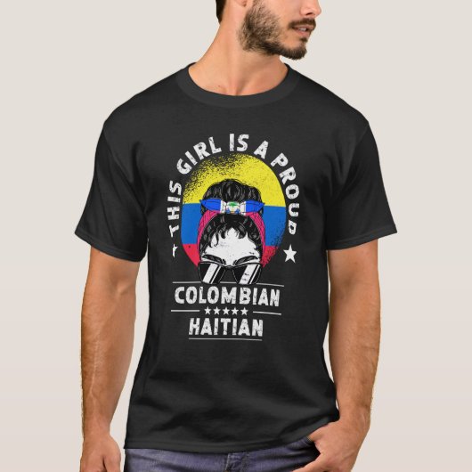 Colombia Flag Haiti Grown Women Girl Citizen Pride Tシャツ (正面)