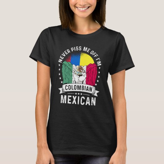 Colombia Flag Mexico Grown  Humor Citizen Pride Tシャツ (正面)