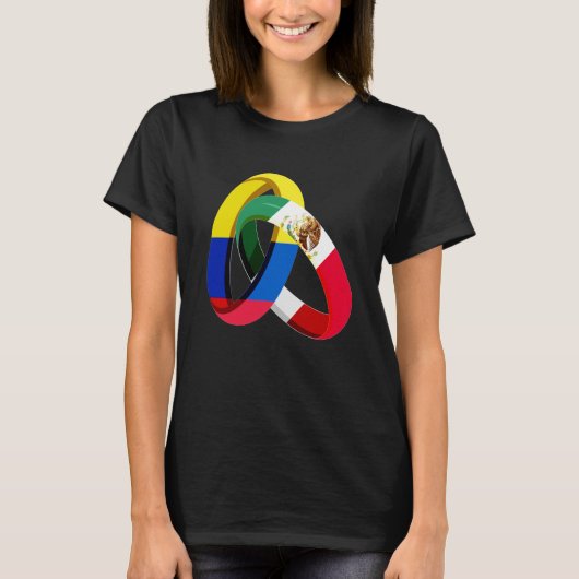 Colombia Flag Mexico Grown Ring Marriage Wedding Tシャツ (正面)