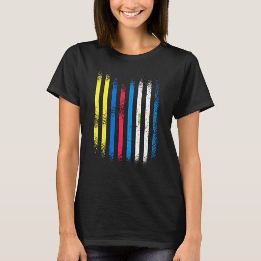 Colombia Flag Nicaragua Grown Country Flags Stripe Tシャツ (正面)