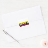 Colombia Flag Pixel Lettering Sticker スクエアシール (封筒)