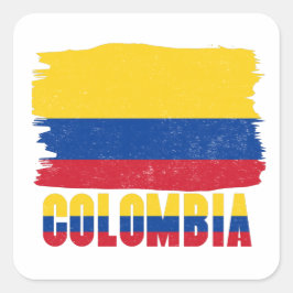 Colombia Flag Sticker スクエアシール