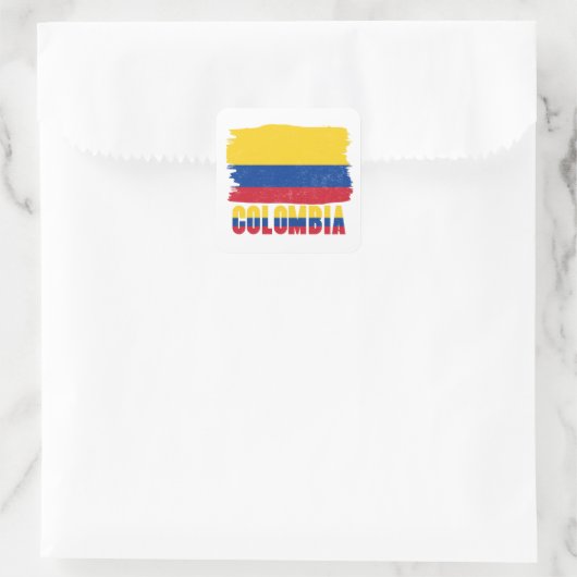 Colombia Flag Sticker スクエアシール (バッグ)