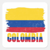 Colombia Flag Sticker スクエアシール (正面)