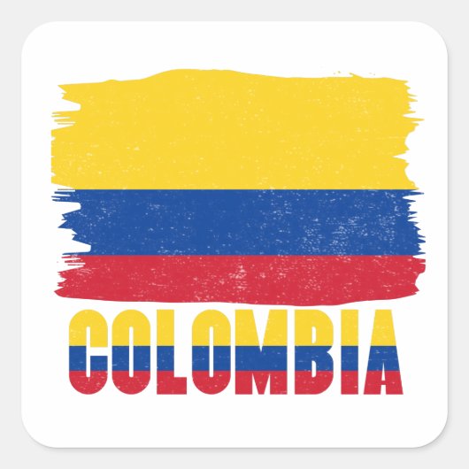 Colombia Flag Sticker スクエアシール (正面)