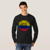 Colombia Flag Sunflower Colombian Roots Proud Patr Tシャツ (正面フル)