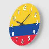 Colombia Flag Wall Clock – Patriotic Home Decor ラージ壁時計 (傾斜)