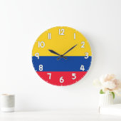 Colombia Flag Wall Clock – Patriotic Home Decor ラージ壁時計 (ホーム)