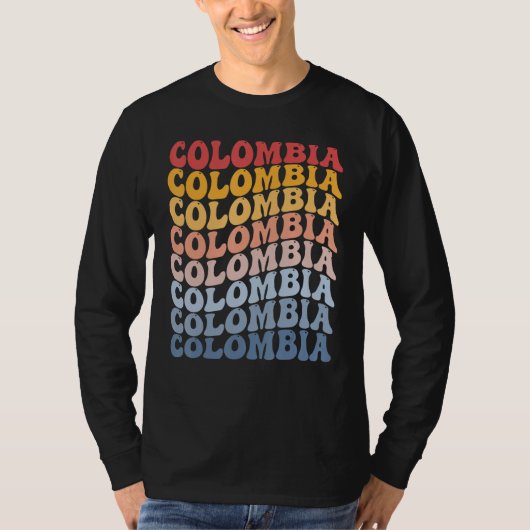 Colombia Groovy Retro Colombian Tシャツ (正面)