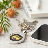 Colombia National Flag Gold Crest Badge キーホルダー (側面)