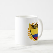 Colombia National Flag Gold Crest Badge コーヒーマグカップ (正面右)