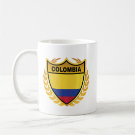 Colombia National Flag Gold Crest Badge コーヒーマグカップ