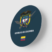 Colombia passport phone case ラウンド壁時計 (傾斜)