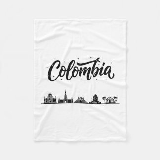 Colombia Skyline Travel Vacation Outfits  フリースブランケット