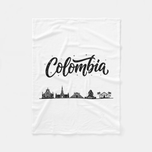 Colombia Skyline Travel Vacation Outfits  フリースブランケット (正面)