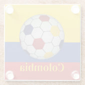 Colombia Soccer Poster ガラスコースター (裏面)