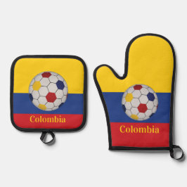 Colombia Soccer Poster 鍋つかみ&鍋敷きセット